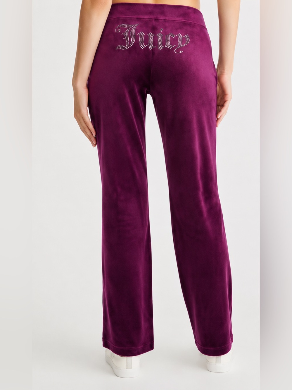 Juicy Couture Bling Velour Festival Fuchsia Rhinestone flare bottoms size large